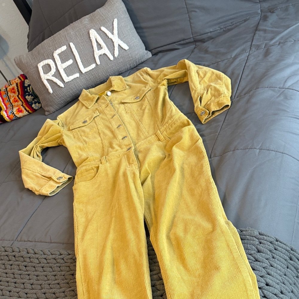 Signature8 Los Angeles Bumblebee Corduroy Yellow Jumpsuit New S Mustard Utility - Picture 6 of 8